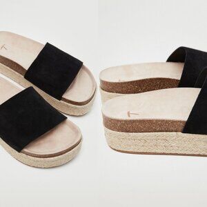 Mango MNG Platform Leather Sandals Teen 38 Espadrilles